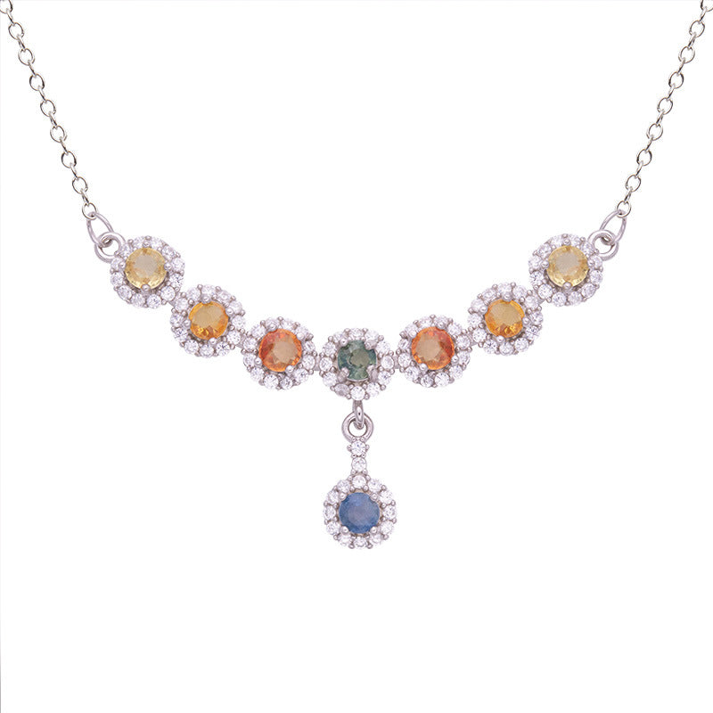 Celeste Rainbow Clarity Energy Sapphire Necklace