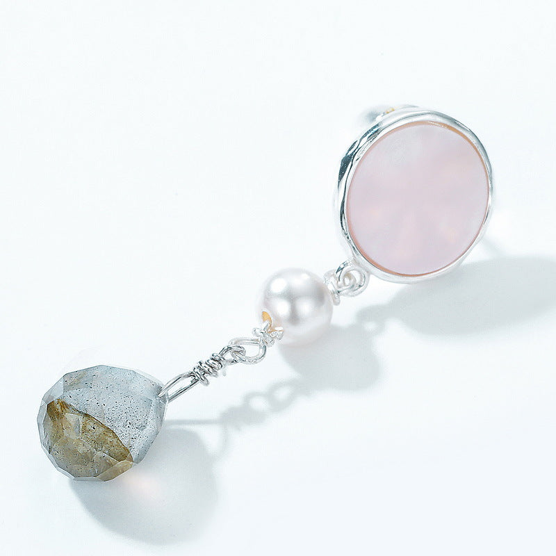 Pamela Pink Shell & Labradorite Drop Earrings
