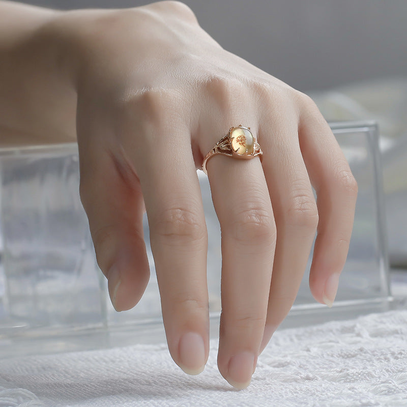 Citrine & Mother-of-Pearl Bloom Ring