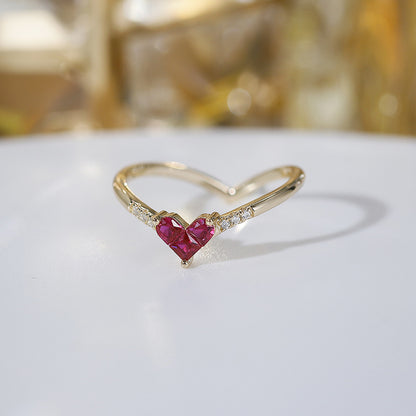Crimson Heart Floating Ruby Ring