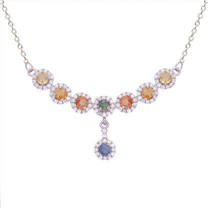 Celeste Rainbow Clarity Energy Sapphire Necklace