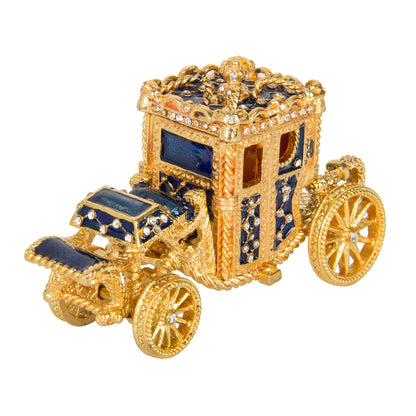 Regalia Enamel Carriage Jewelry Box with Crystal Accents