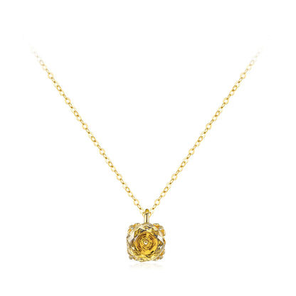 Citrine Rose Bloom Necklace