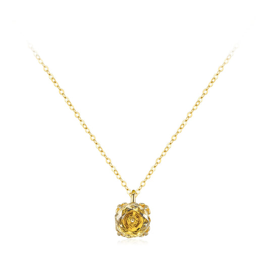 Citrine Rose Bloom Necklace