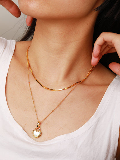 Dual Love Onyx & Pearl Heart Necklace