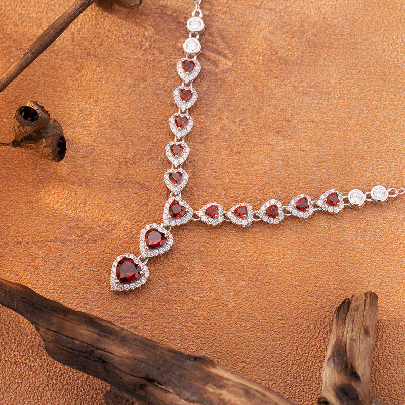 Crimson Heart Garnet Necklace