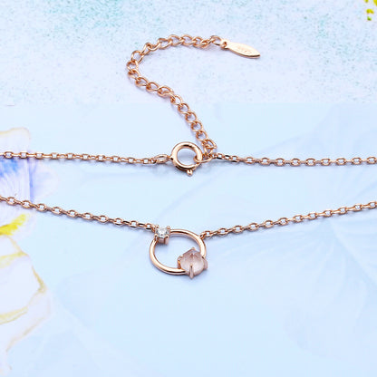 Blush Halo Rose Quartz Necklace