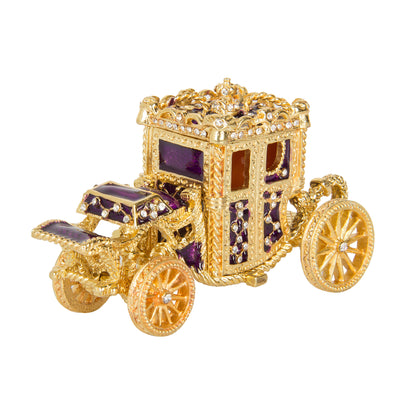 Regalia Enamel Carriage Jewelry Box with Crystal Accents