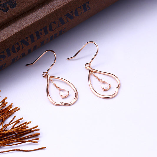 Ethereal Rose Quartz Drop Earrings