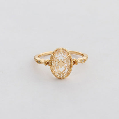 Celeste Blossom White Crystal Ring