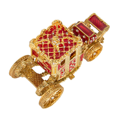Regalia Enamel Carriage Jewelry Box with Crystal Accents