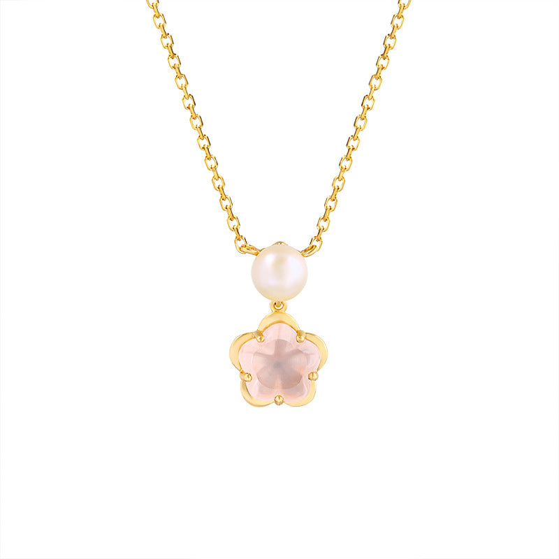 Blossom Rose Quartz & Pearl Necklace