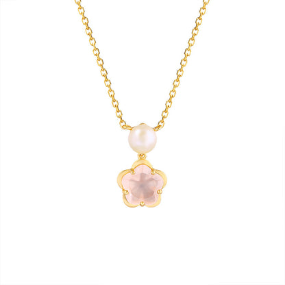 Blossom Rose Quartz & Pearl Necklace
