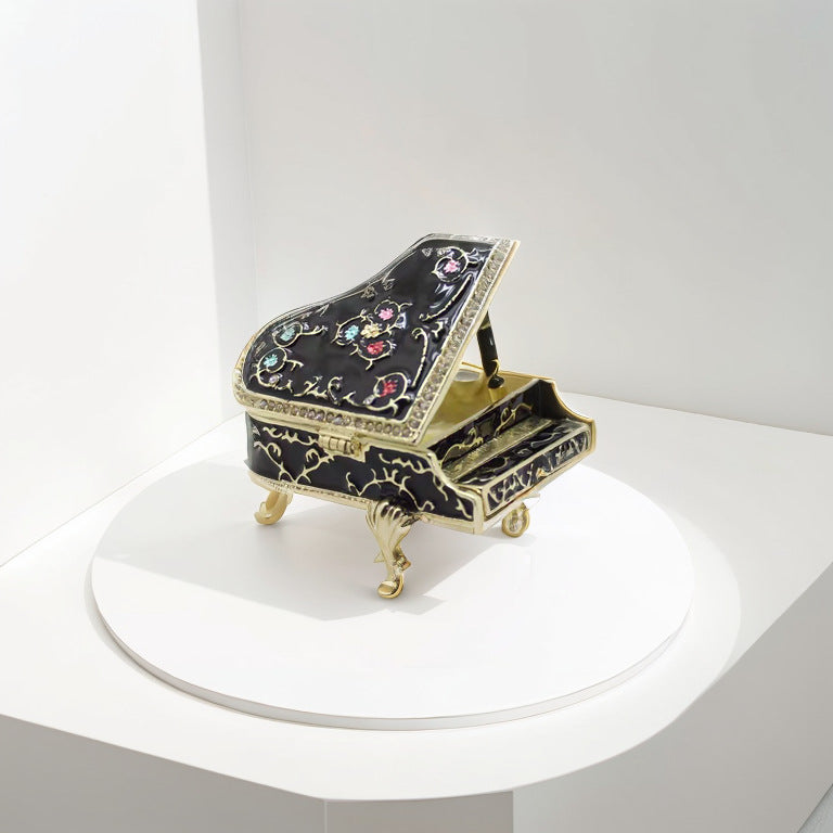 Valentina Vintage Enamel Piano Jewelry Box