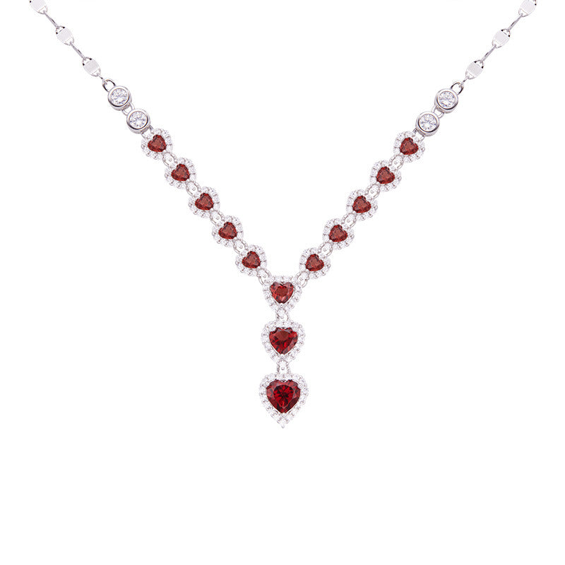 Crimson Heart Garnet Necklace