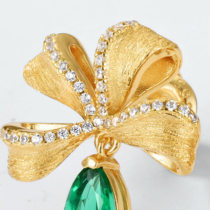 Bella Emerald Grace Bow Earrings
