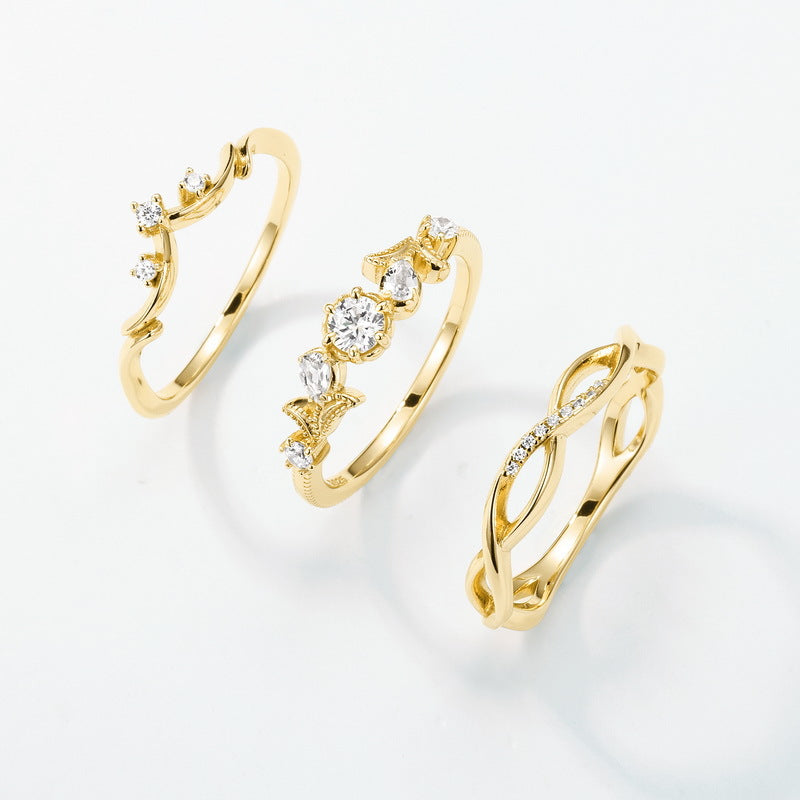 Pure Light Crystal Ring Set