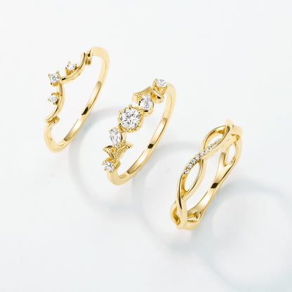 Pure Light Crystal Ring Set