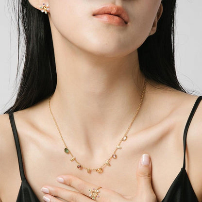 Celestial Feathers Multi-Gemstone Necklace