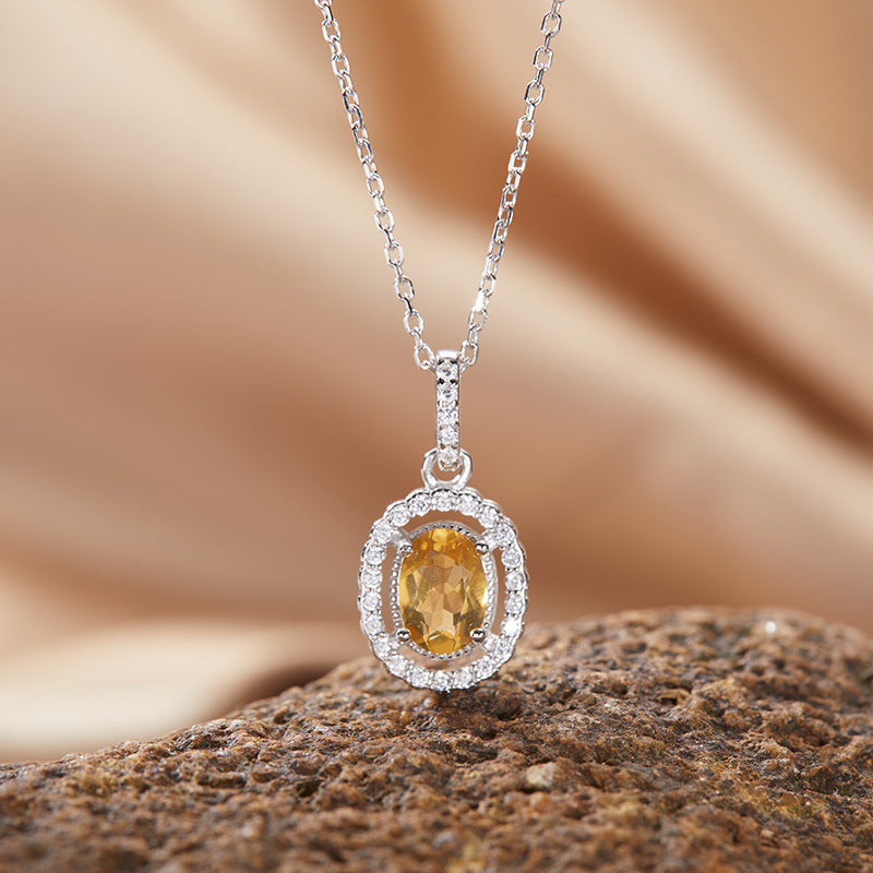 Aurélie Oval Gemstone Necklace