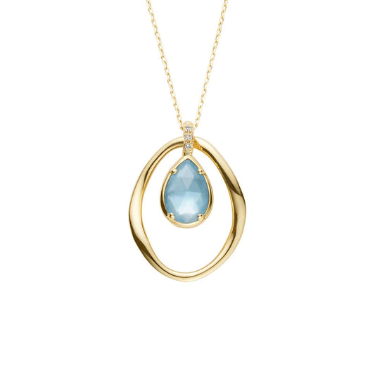 Aqua Aura Layered Gemstone Pendant Necklace