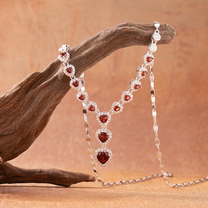 Crimson Heart Garnet Necklace