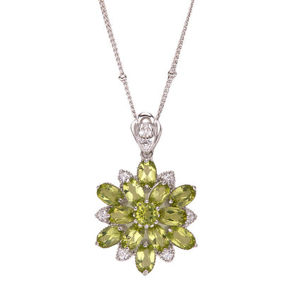 Bloom Radiance Gemstone Flower Necklace