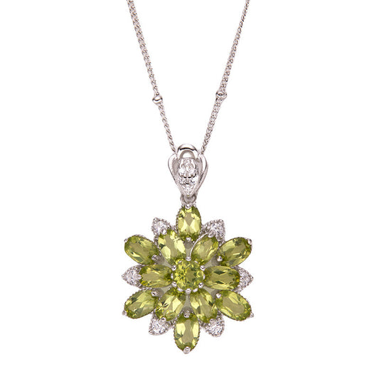 Bloom Radiance Gemstone Flower Necklace