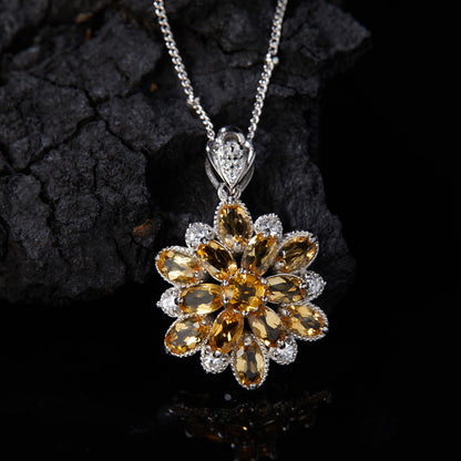 Bloom Radiance Gemstone Flower Necklace