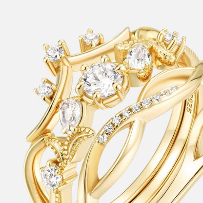 Pure Light Crystal Ring Set