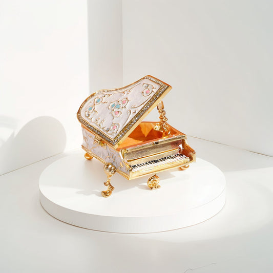 Valentina Vintage Enamel Piano Jewelry Box