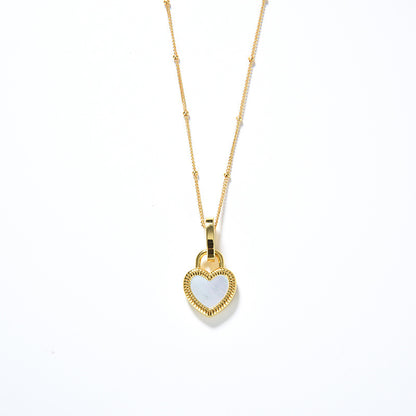 Dual Love Onyx & Pearl Heart Necklace