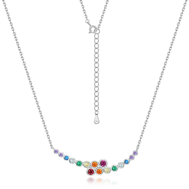 Rainbow Sparkle S925 Sterling Silver Necklace