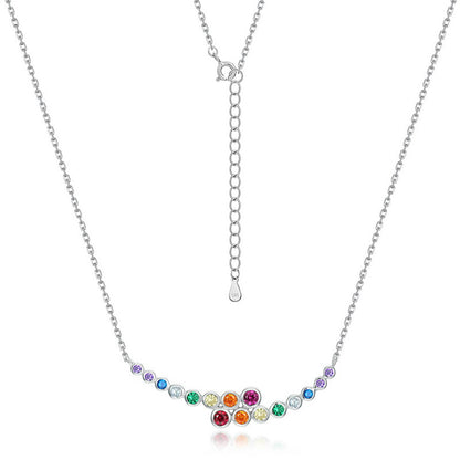 Rainbow Sparkle S925 Sterling Silver Necklace