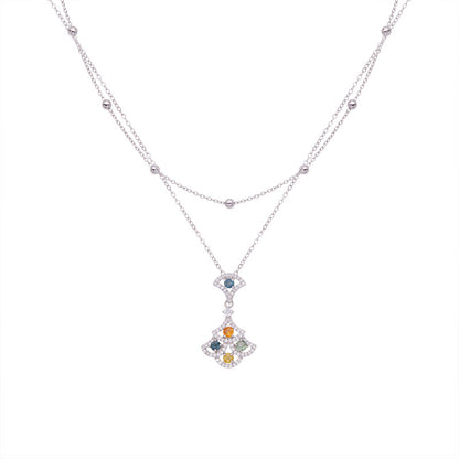 Lumière Sapphire Fan Necklace