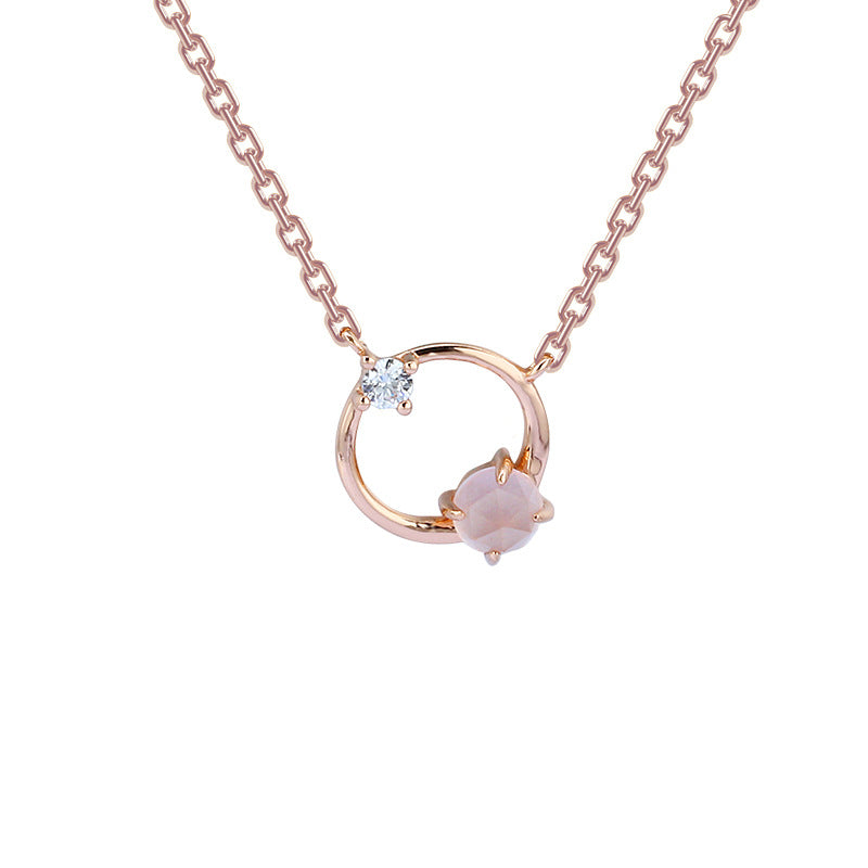 Blush Halo Rose Quartz Necklace