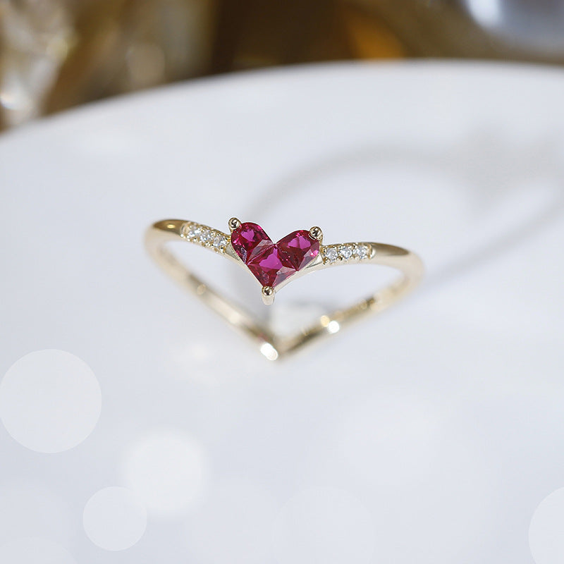 Crimson Heart Floating Ruby Ring