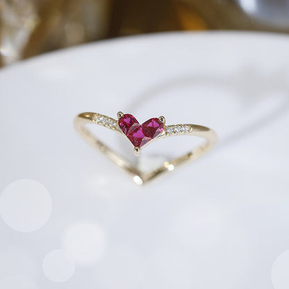 Crimson Heart Floating Ruby Ring