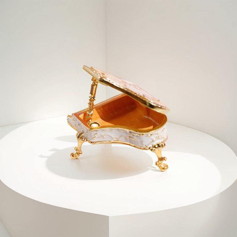 Valentina Vintage Enamel Piano Jewelry Box