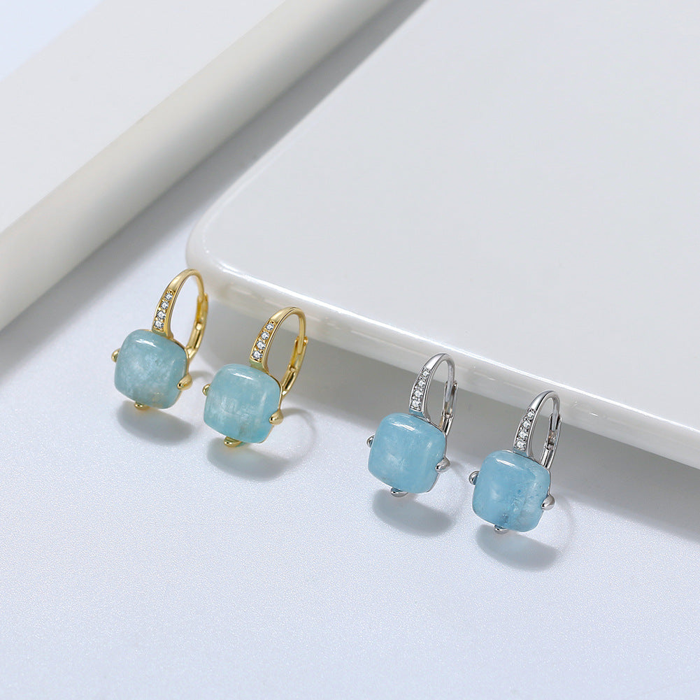 Ocean Glow Aquamarine Drop Earrings