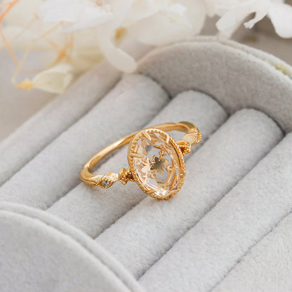 Celeste Blossom White Crystal Ring