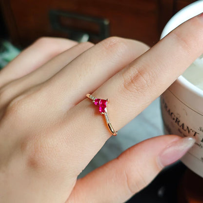 Crimson Heart Floating Ruby Ring