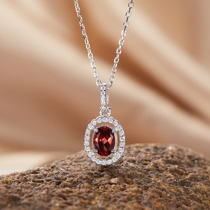 Aurélie Oval Gemstone Necklace