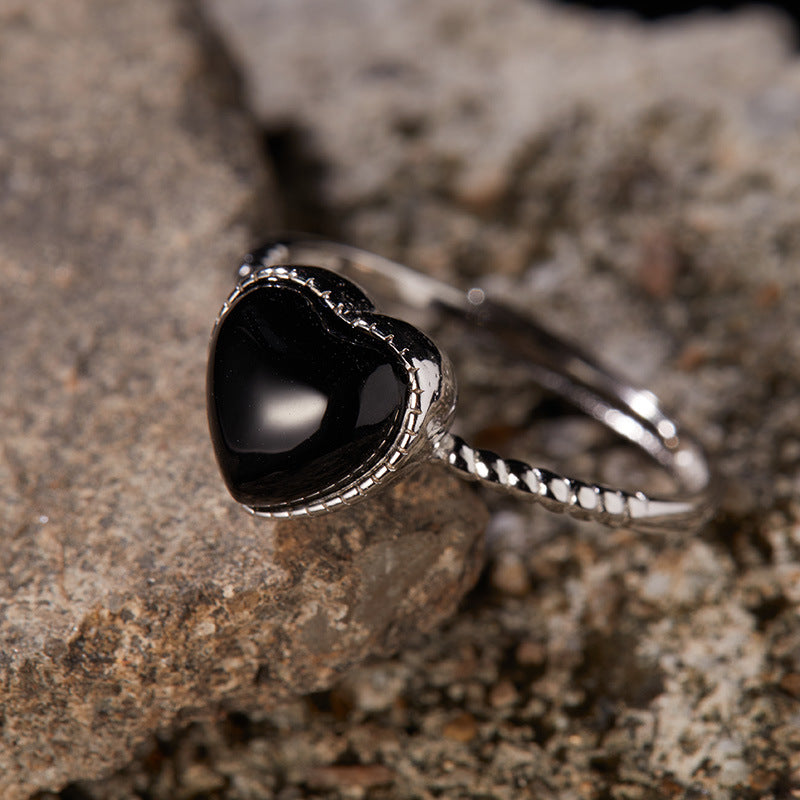 Midnight Heart Onyx Ring