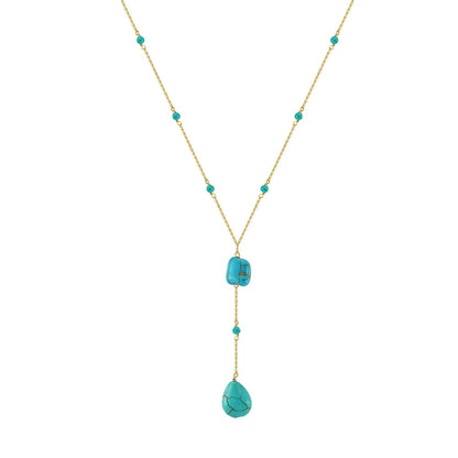 Turquoise Teardrop Y-Necklace