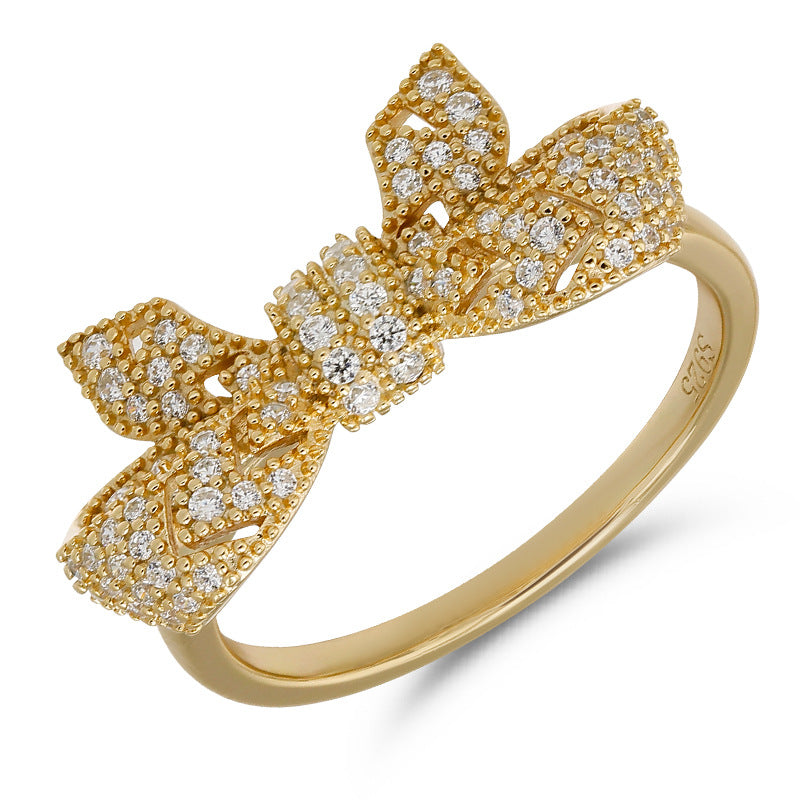 Royal Bow White Zircon Ring