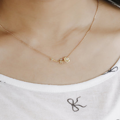 Golden Bloom Moissanite Necklace