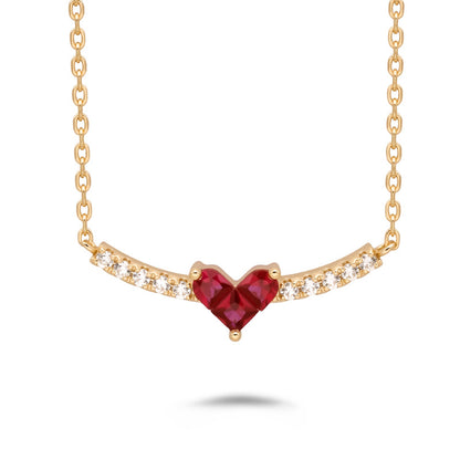 Crimson Heart Floating Ruby Necklace