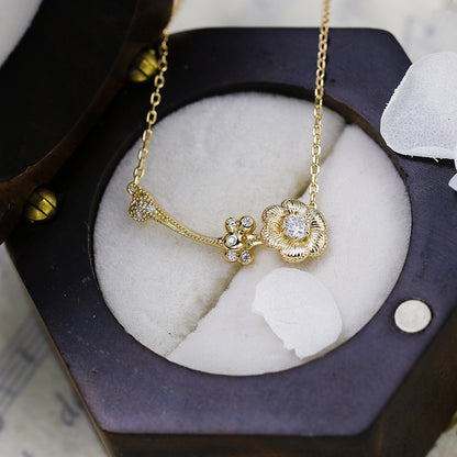 Golden Bloom Moissanite Necklace