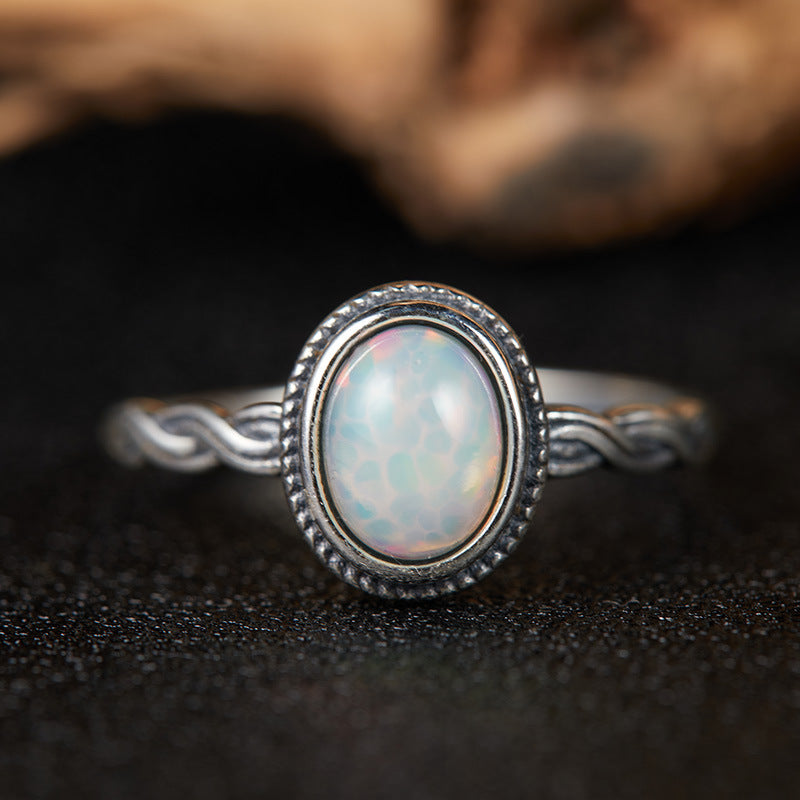 Natural Malachite & Opal Ring – Protection • Transformation • Intuition Awakening
